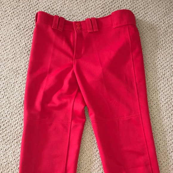 mizuno red softball pants